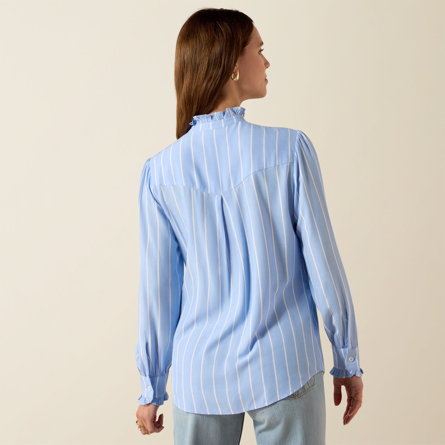 Cricklade Blouse - Pacific Blue Stripe