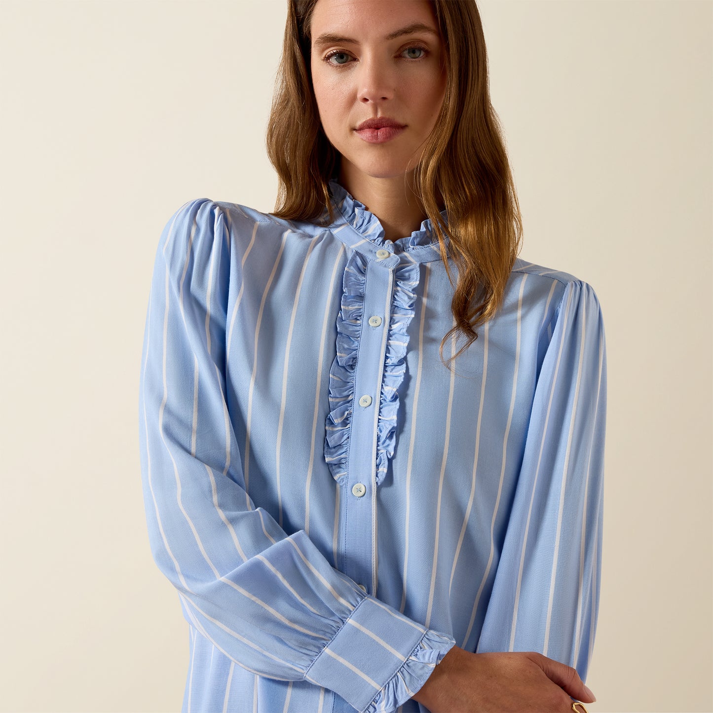 Cricklade Blouse - Pacific Blue Stripe