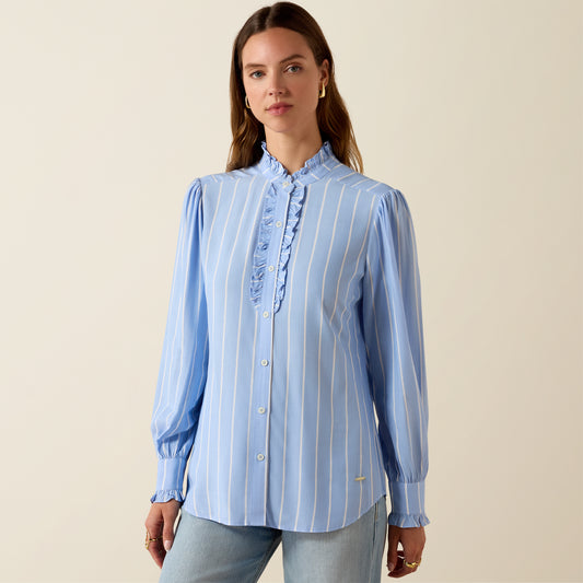 Cricklade Blouse - Pacific Blue Stripe
