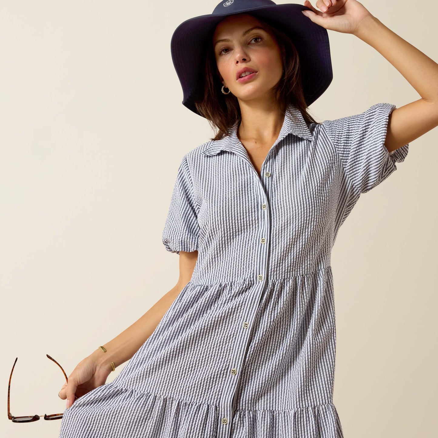 Dovestone Dress - Navy/White Stripe