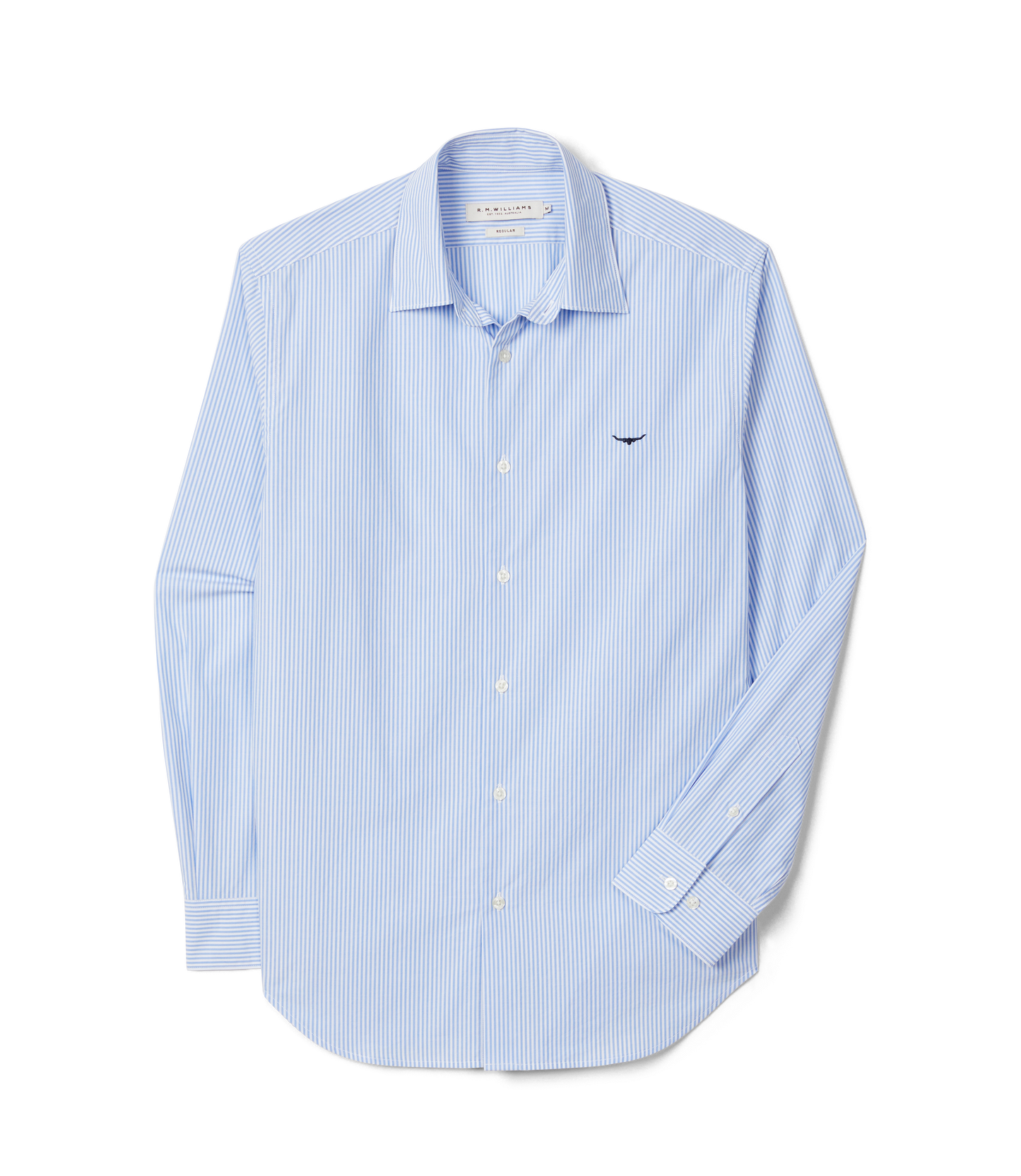 Sommers Poplin Stripe Shirt - White/Blue