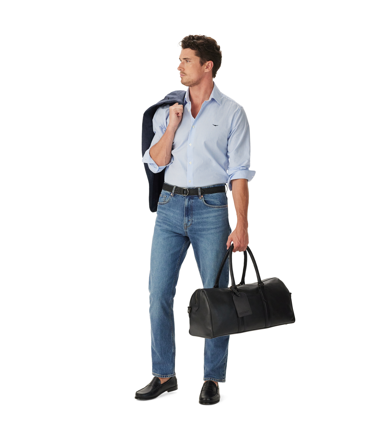 Sommers Poplin Stripe Shirt - White/Blue