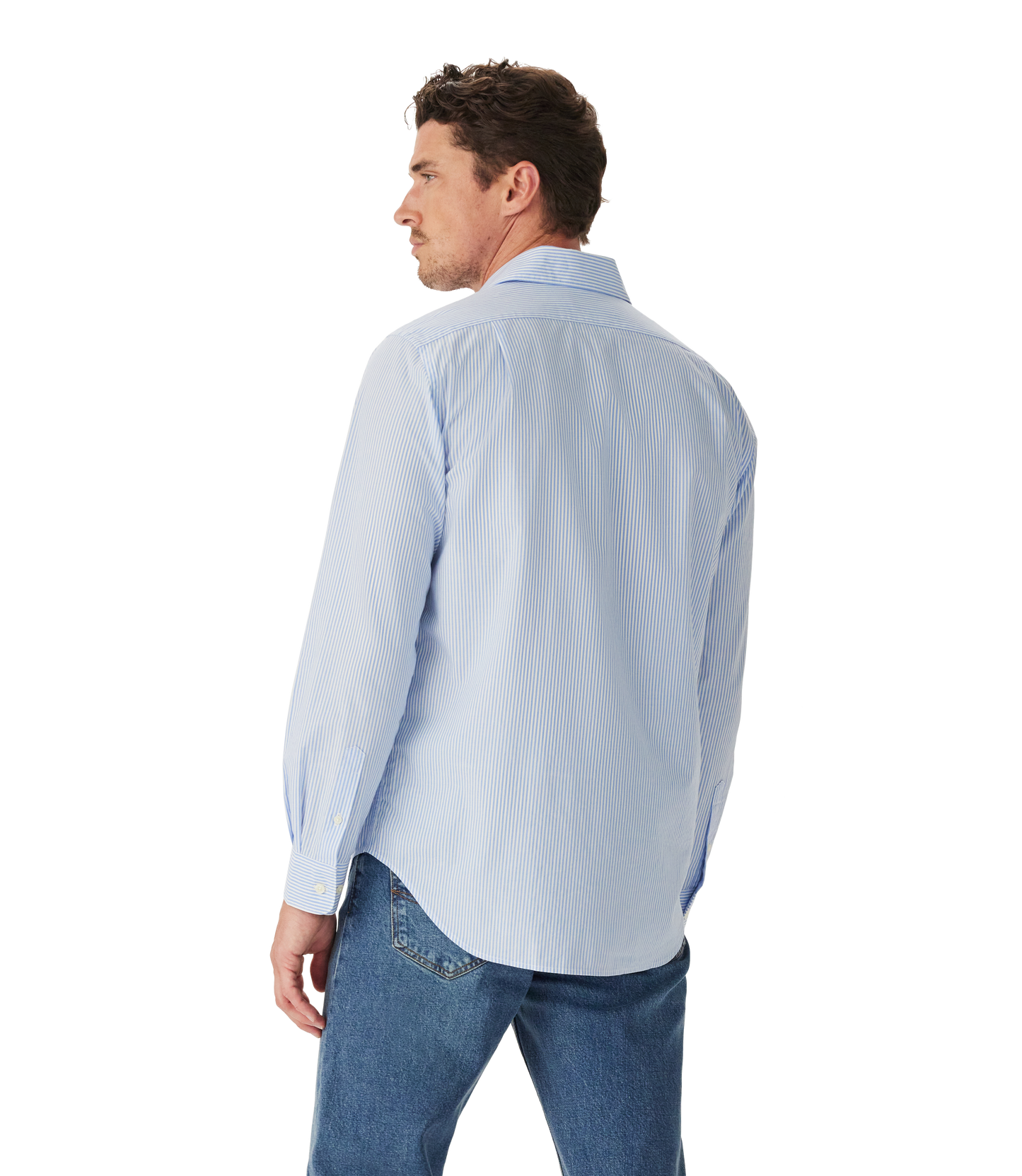 Sommers Poplin Stripe Shirt - White/Blue