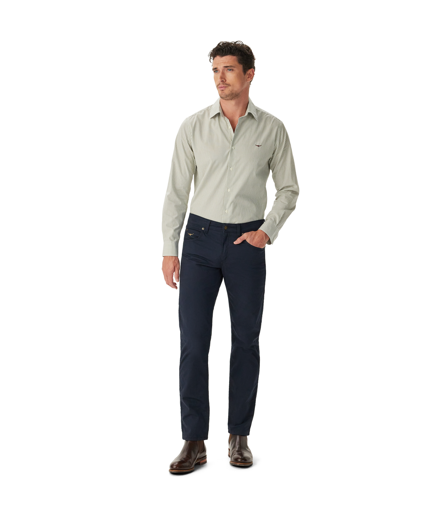 Sommers Poplin Stripe Shirt - White/Green