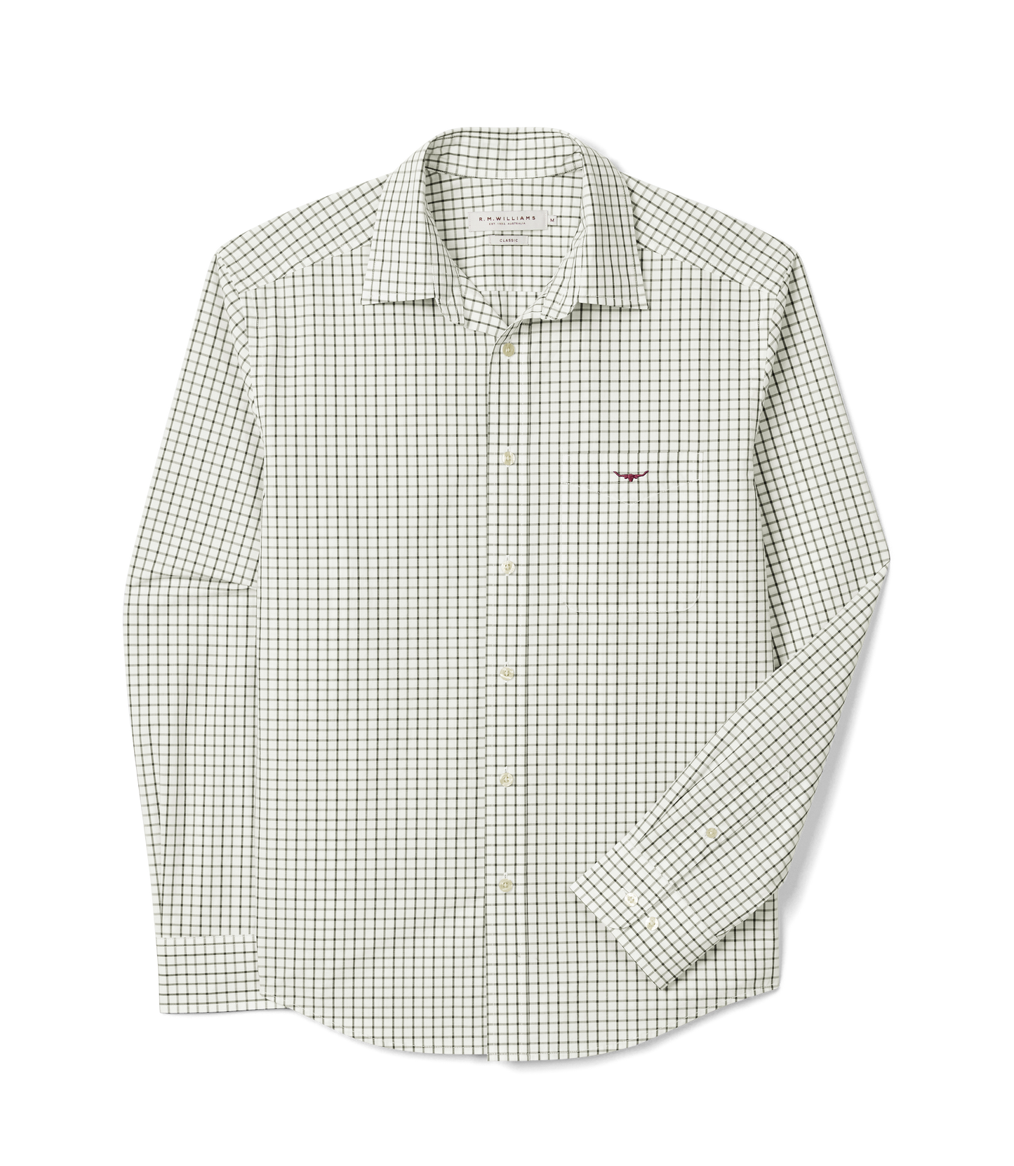Newland Poplin Check Shirt - Moss