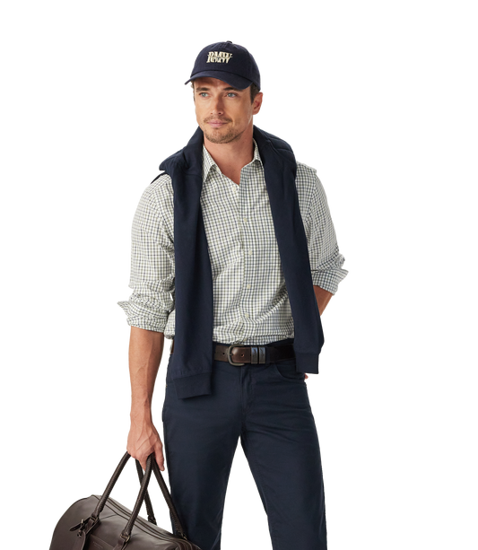 Newland Poplin Check Shirt - Moss