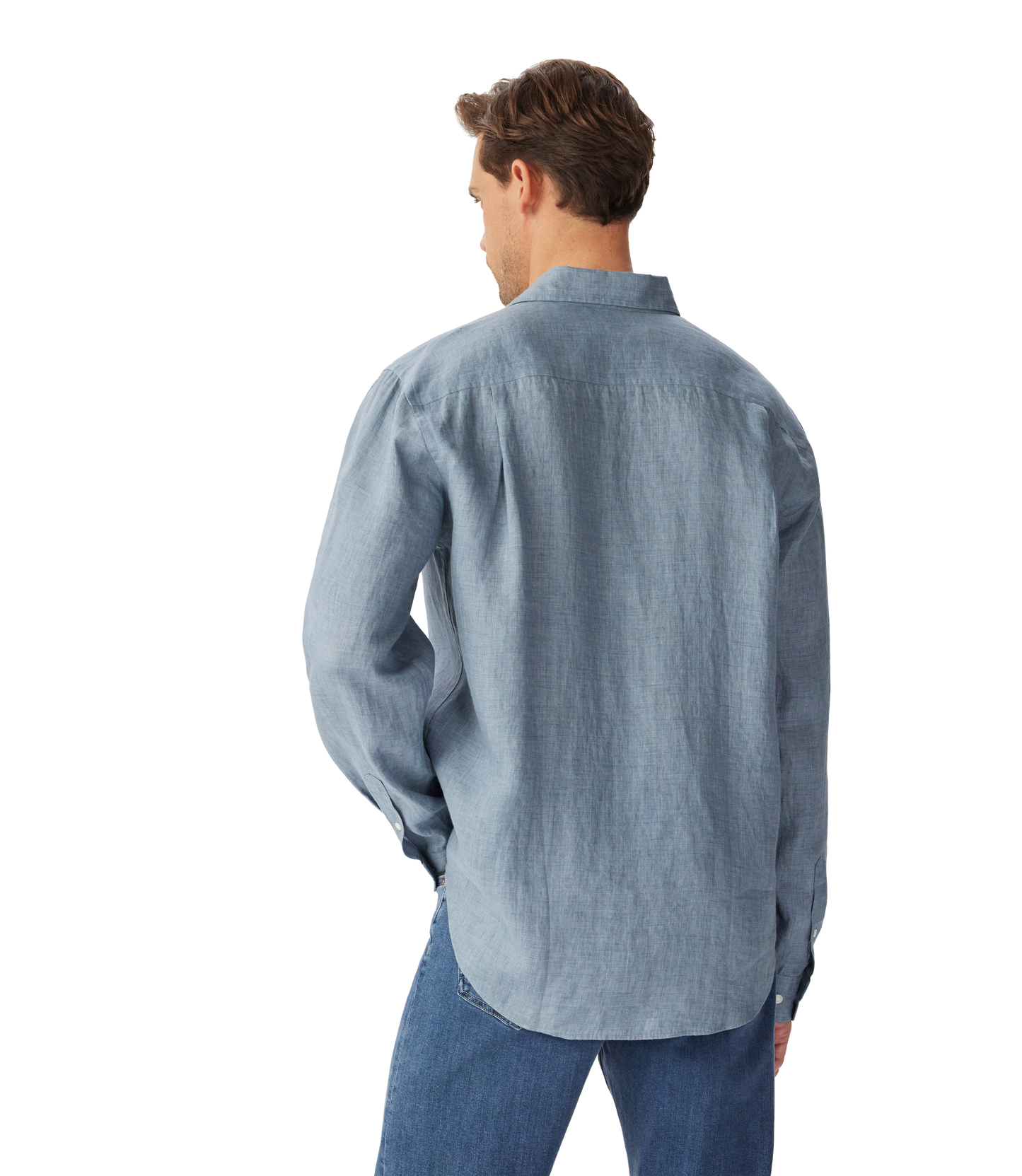 Newman Classic Linen Shirt - Steel Blue