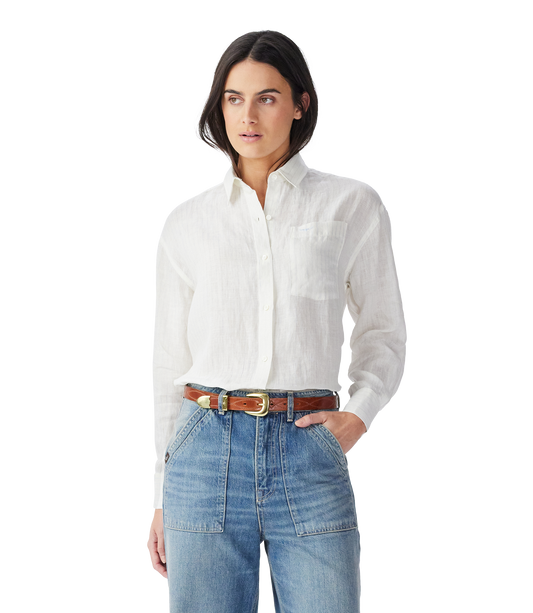 Hopeland Stripe Linen Shirt - White/Blue