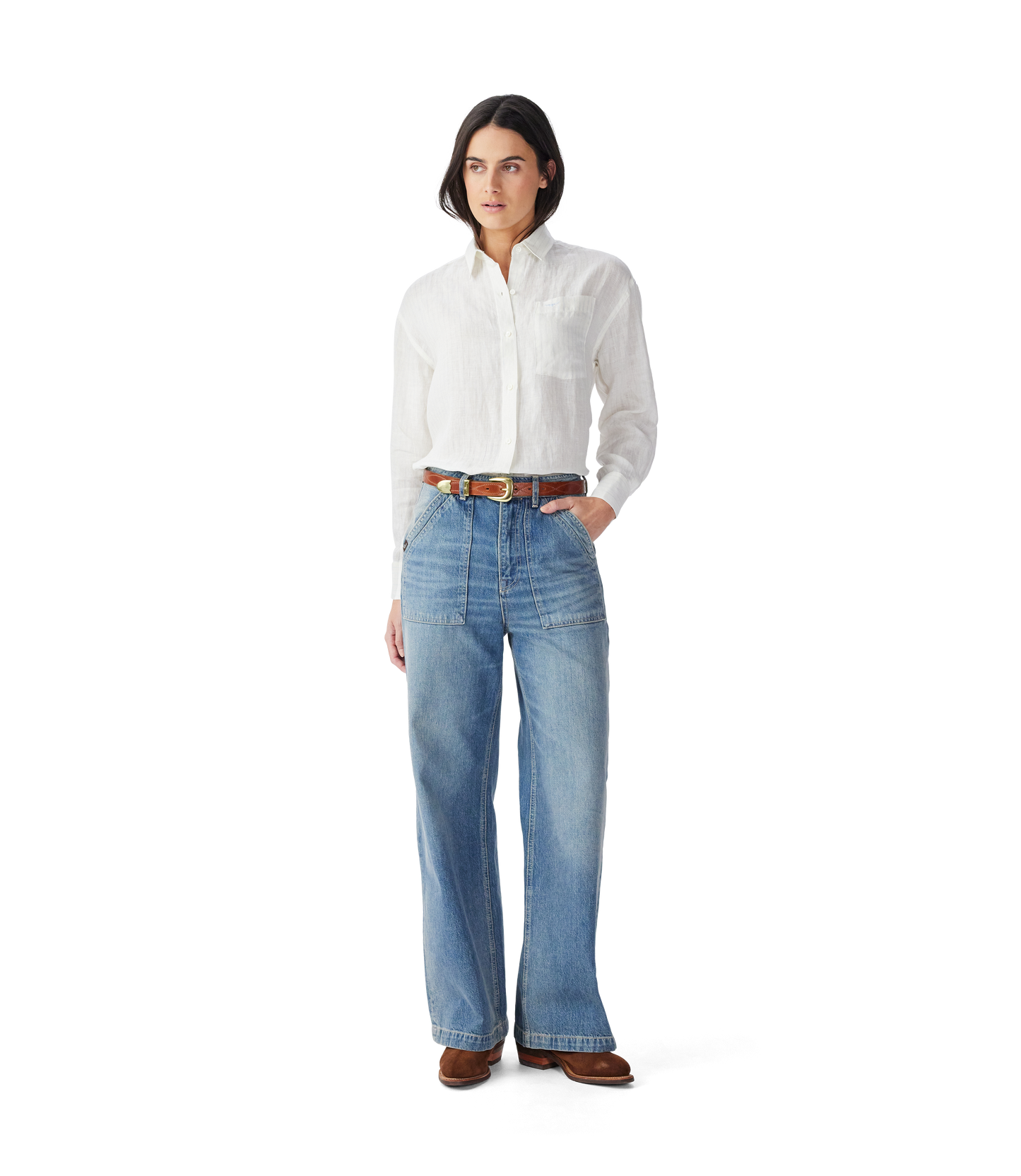 Hopeland Stripe Linen Shirt - White/Blue