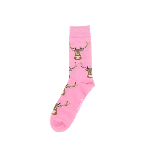 Pink Stag Socks - Adult