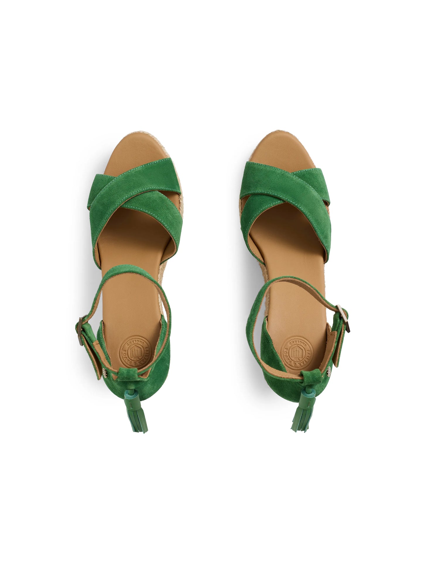 Valencia Wedge - Clover Green Suede