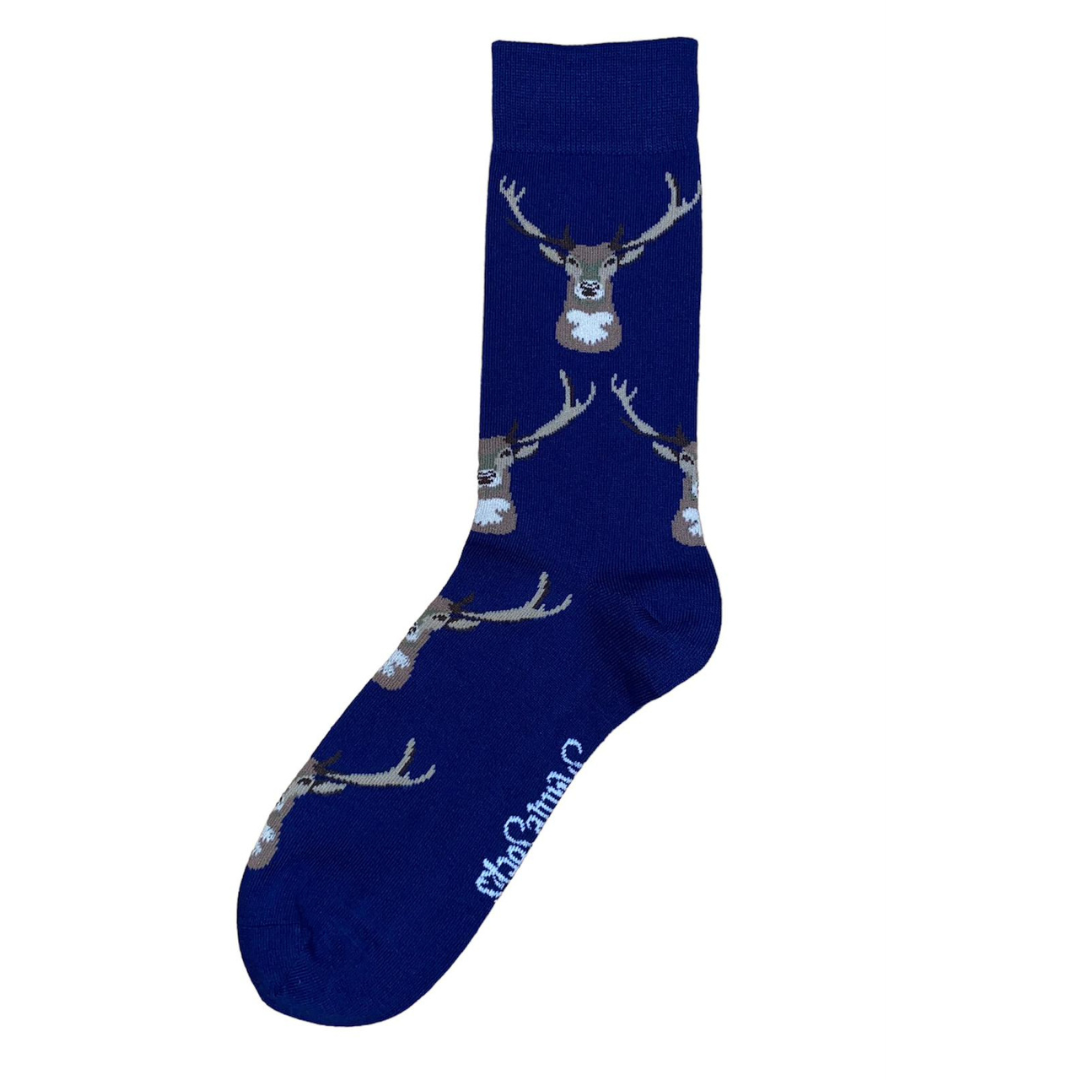 Navy Stag Socks - Adult