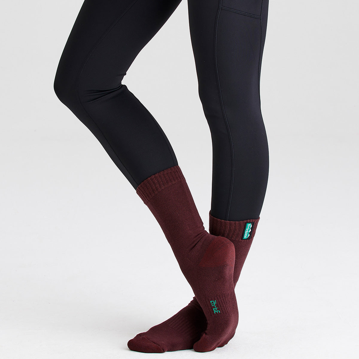 Cotton Work Socks Mid Length - Oxblood Multi - Pack of 3