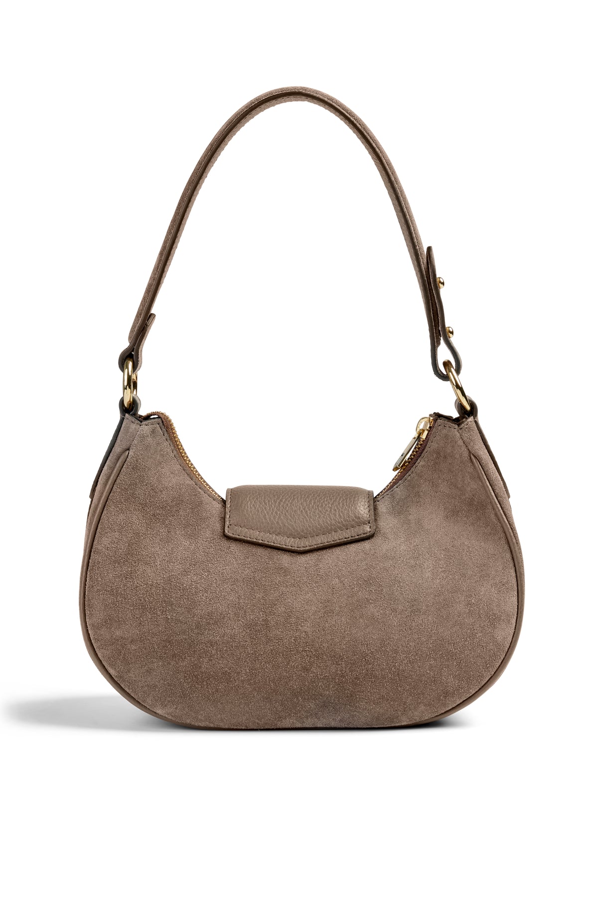 Windsor Shoulder Bag - Deep Taupe Suede