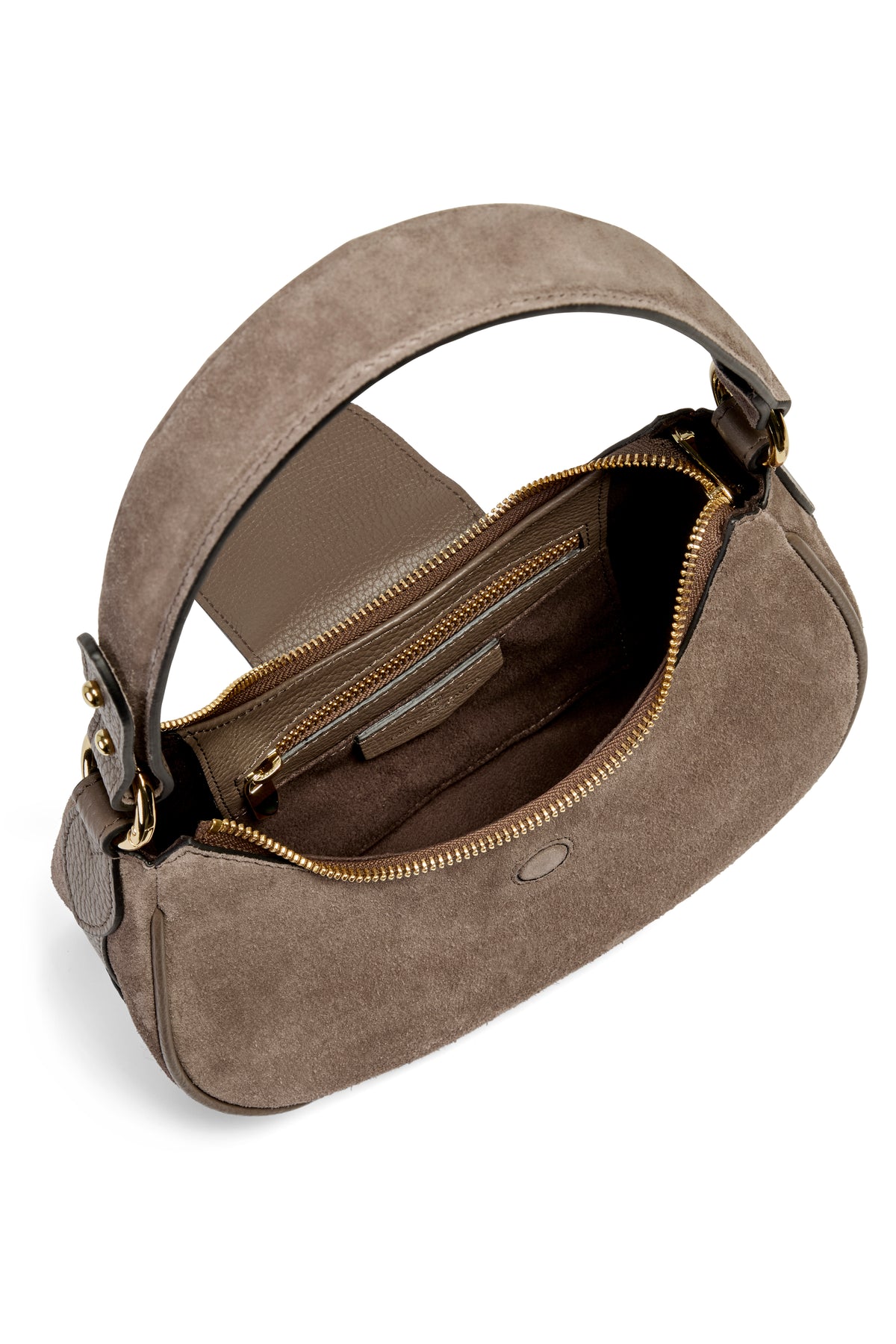 Windsor Shoulder Bag - Deep Taupe Suede