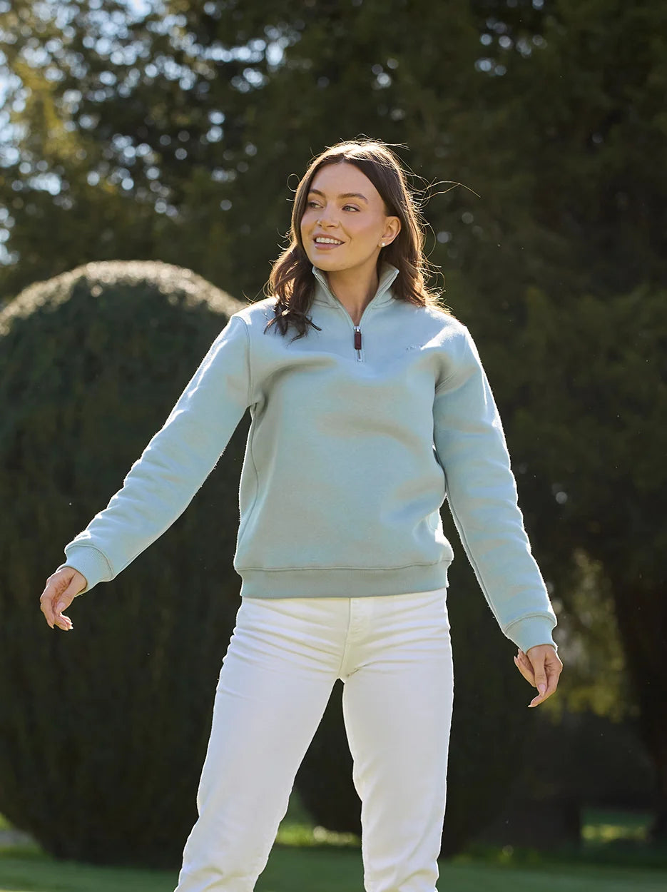 Tuckenhay Unisex Quarter Zip - Duck Egg - LIMITED EDITION