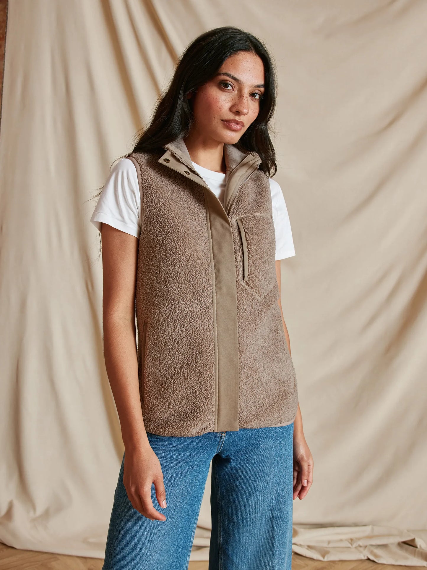 Agnes Fleece Gilet - Fawn