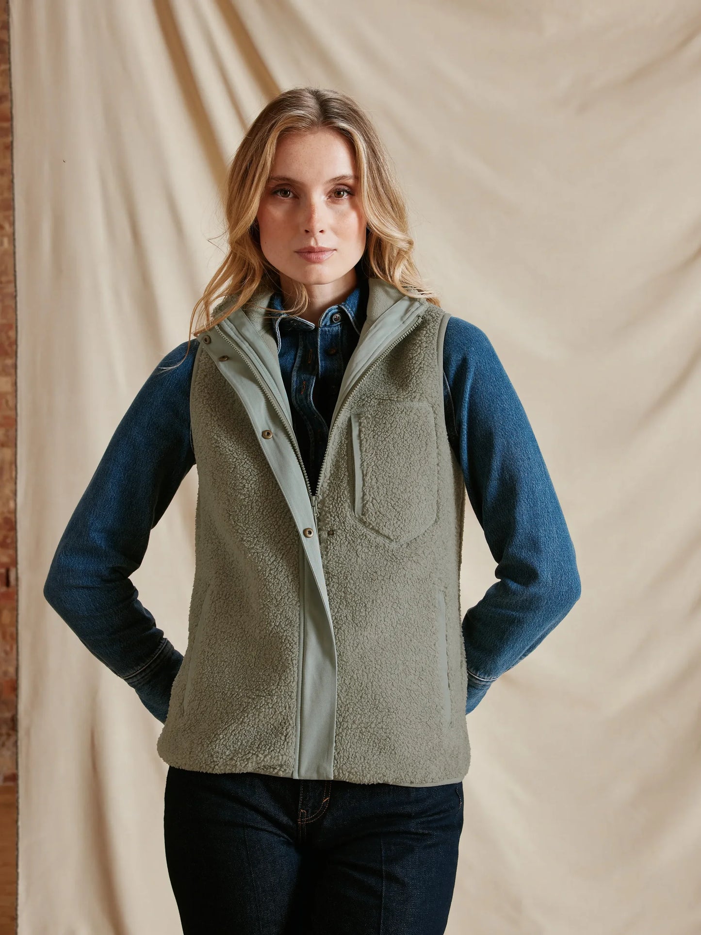 Agnes Fleece Gilet - Pistachio