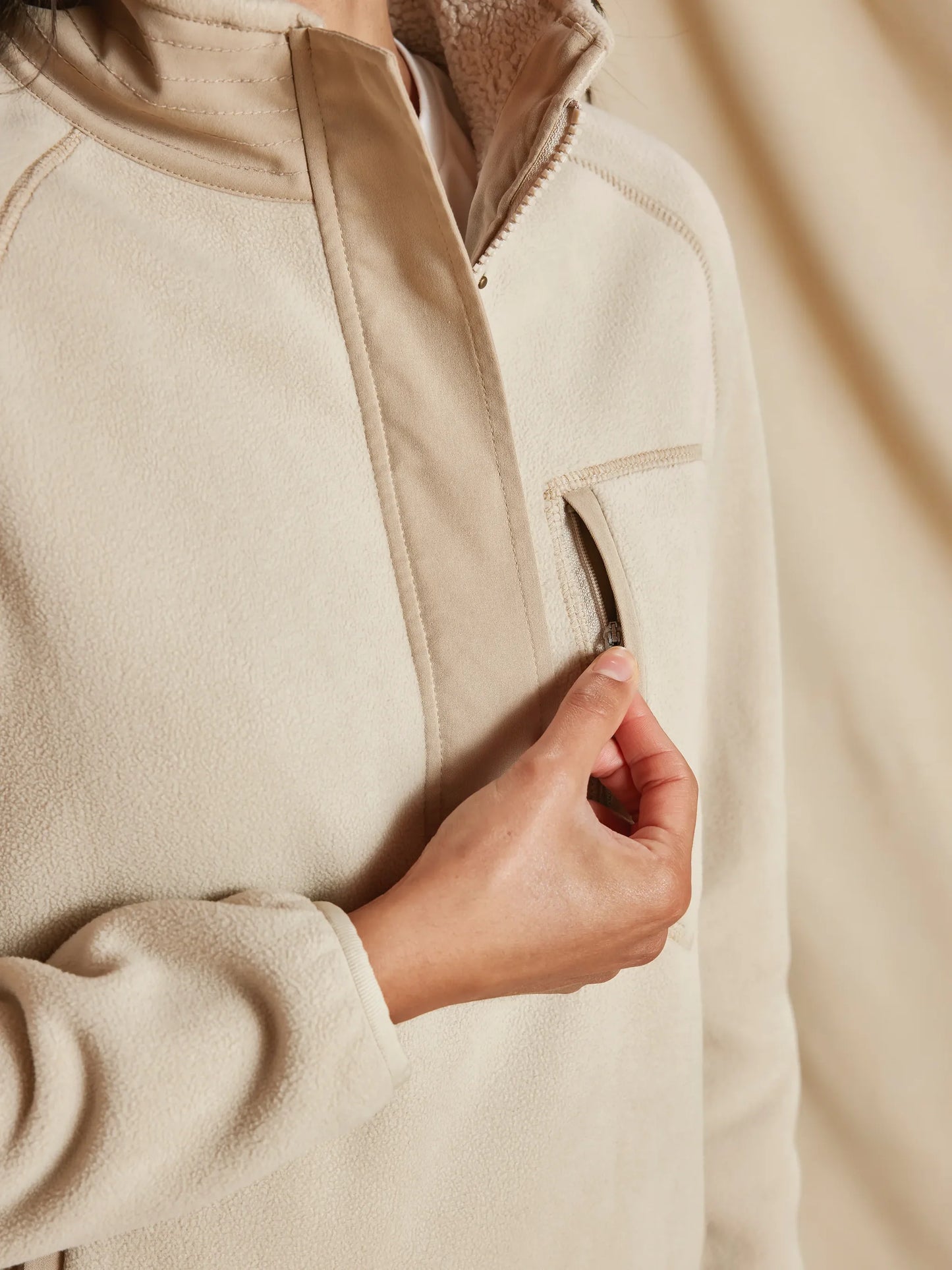 Aria 1/4 Zip Fleece - Oatmeal
