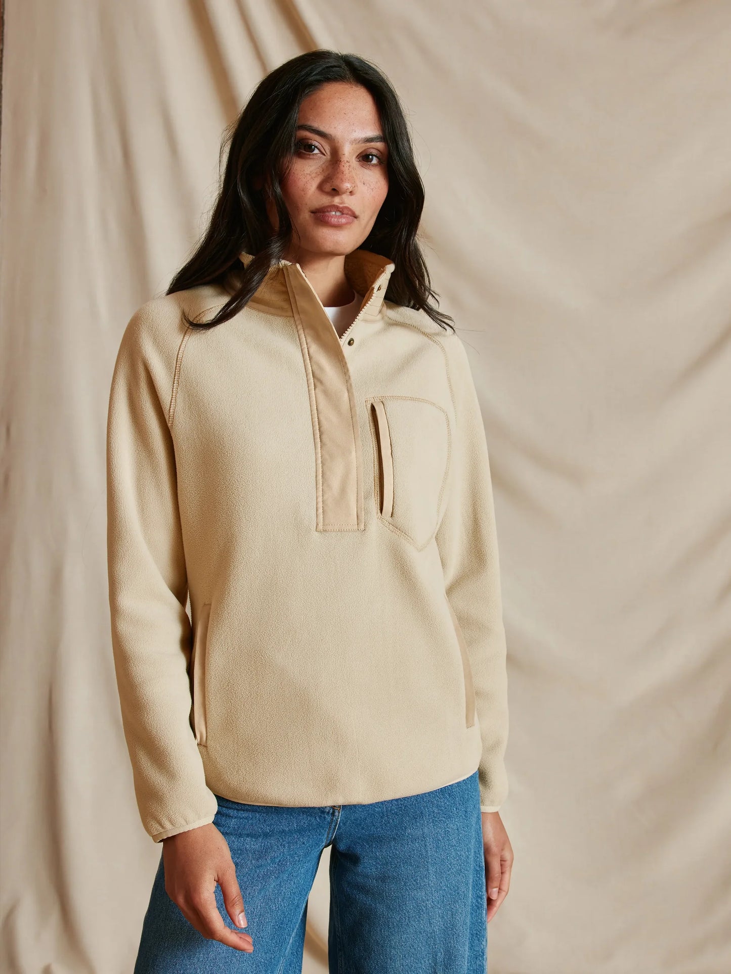 Aria 1/4 Zip Fleece - Oatmeal