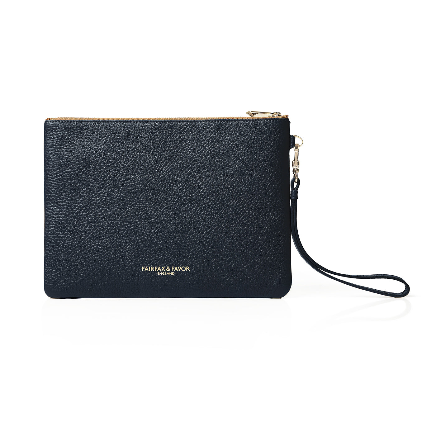 Highbury Clutch Bag - Tan/Navy Suede