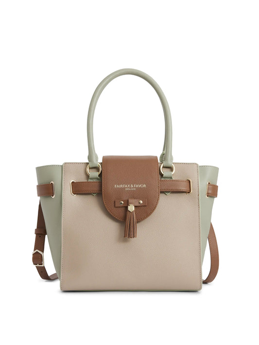 Windsor Tote - Mint/Stone/Tan Leather