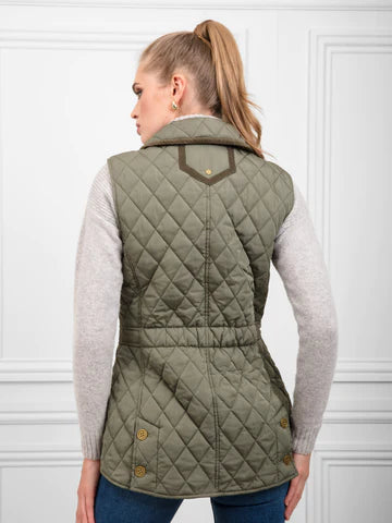 The Bella Quilted Gilet - Sage