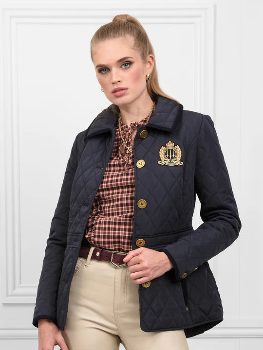 The Bella Quilted Jacket - Navy