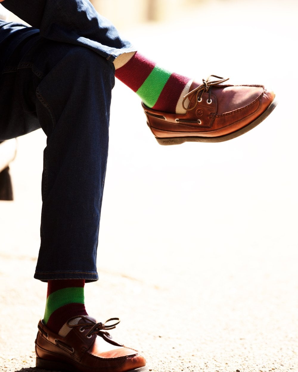 Bold Stripe Short Socks - Emerald