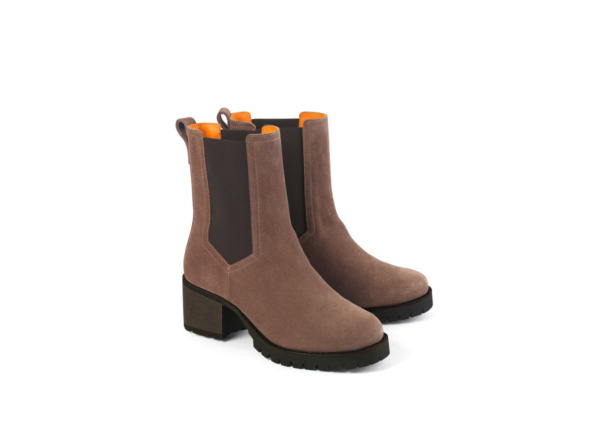 Heeled Boudica - Deep Taupe Suede - STOCKIST EXCLUSIVE