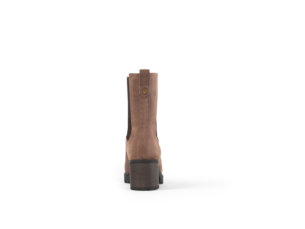 Heeled Boudica - Deep Taupe Suede - STOCKIST EXCLUSIVE