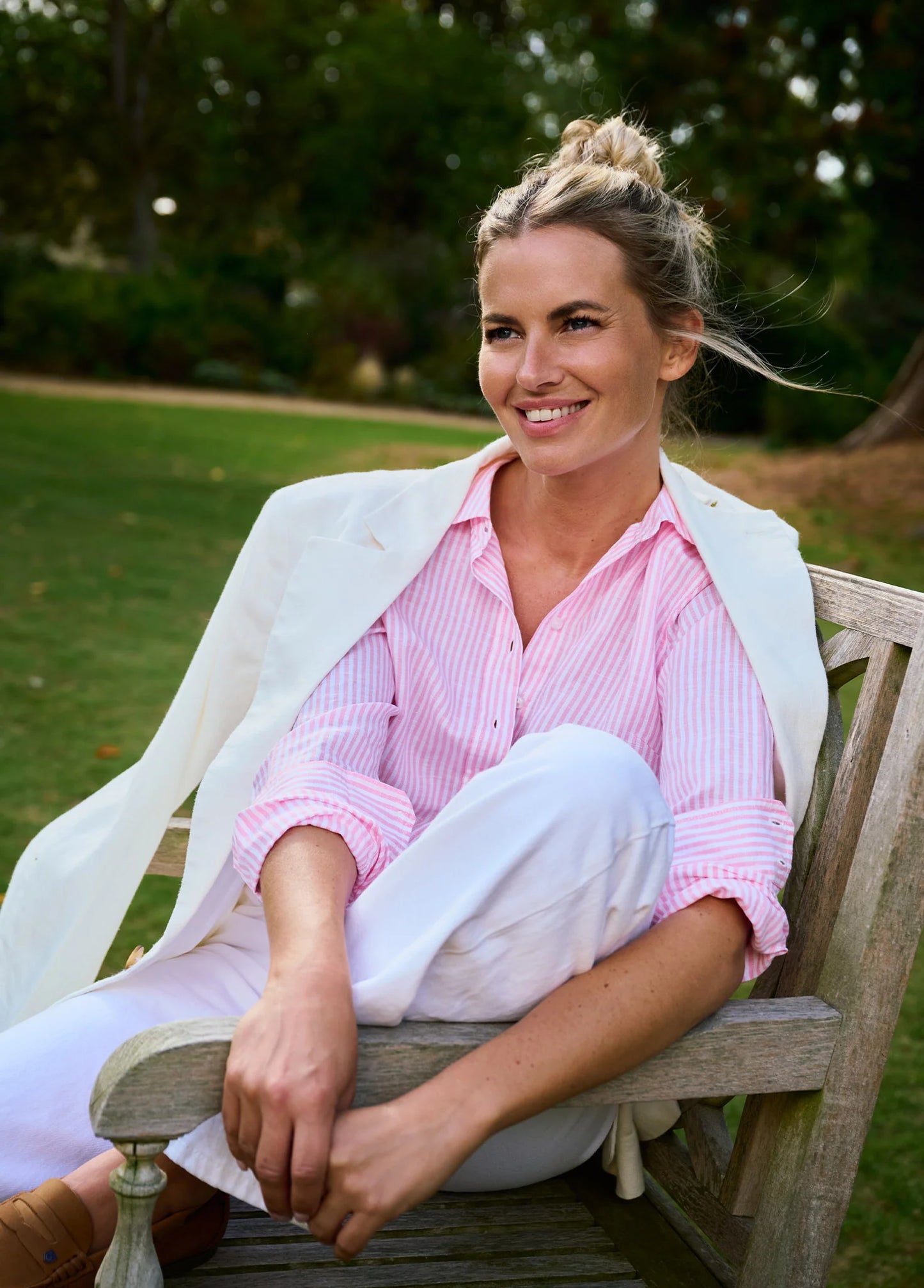 Butterfly Linen Shirt - Pink