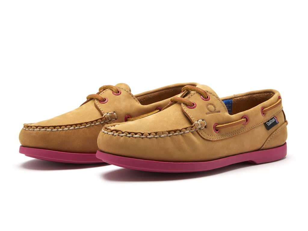 Pippa Lady II G2 Leather Boat Shoes - Tan/Pink