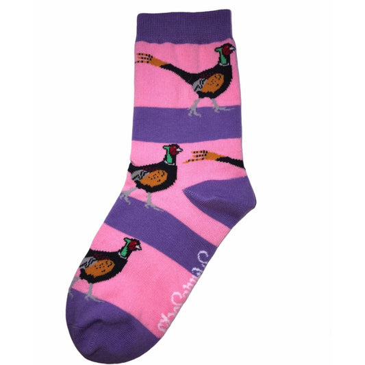Pink & Lilac Pheasant Socks - Children's