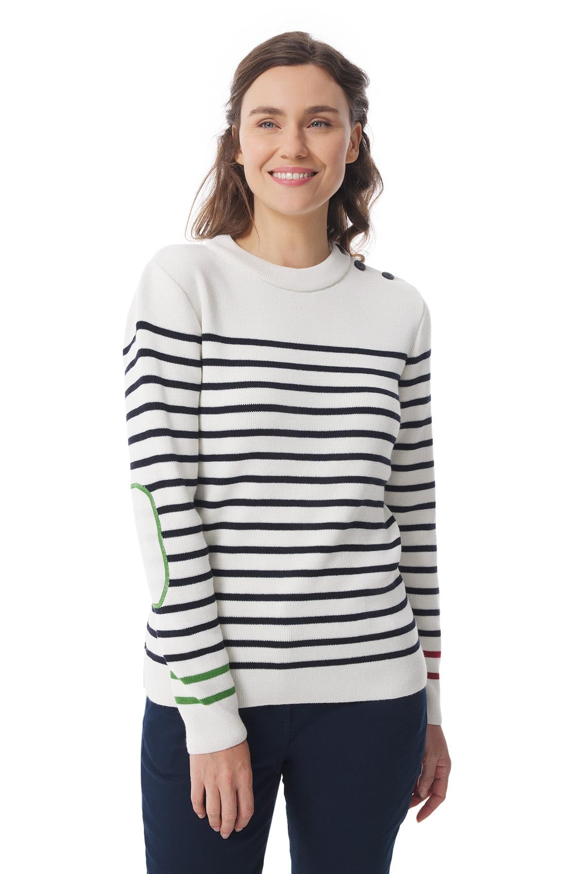 Crozon Port/Starboard Sailor Sweater - Ecru/Navy