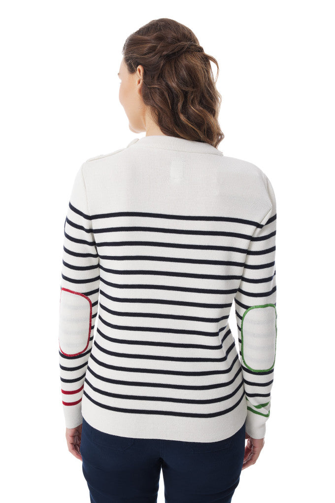 Crozon Port/Starboard Sailor Sweater - Ecru/Navy