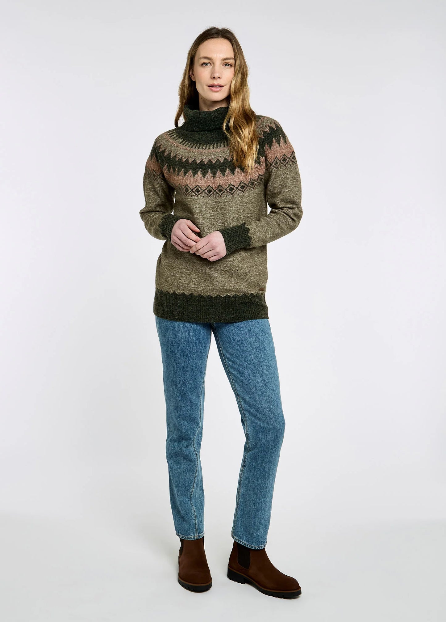 Devlin Fair Isle Sweater - Olive Multi