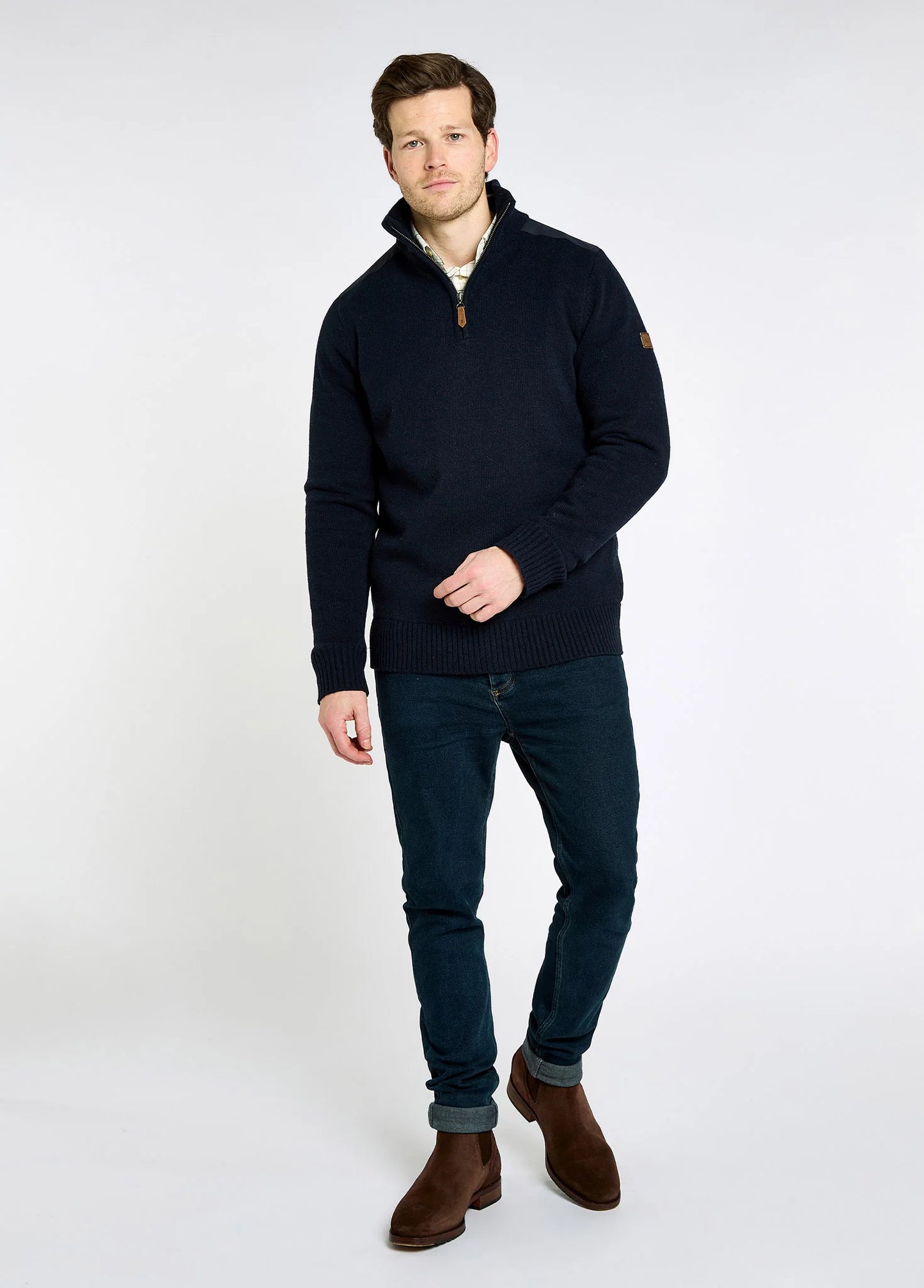 Men’s Doherty Zip Neck Sweater - Navy