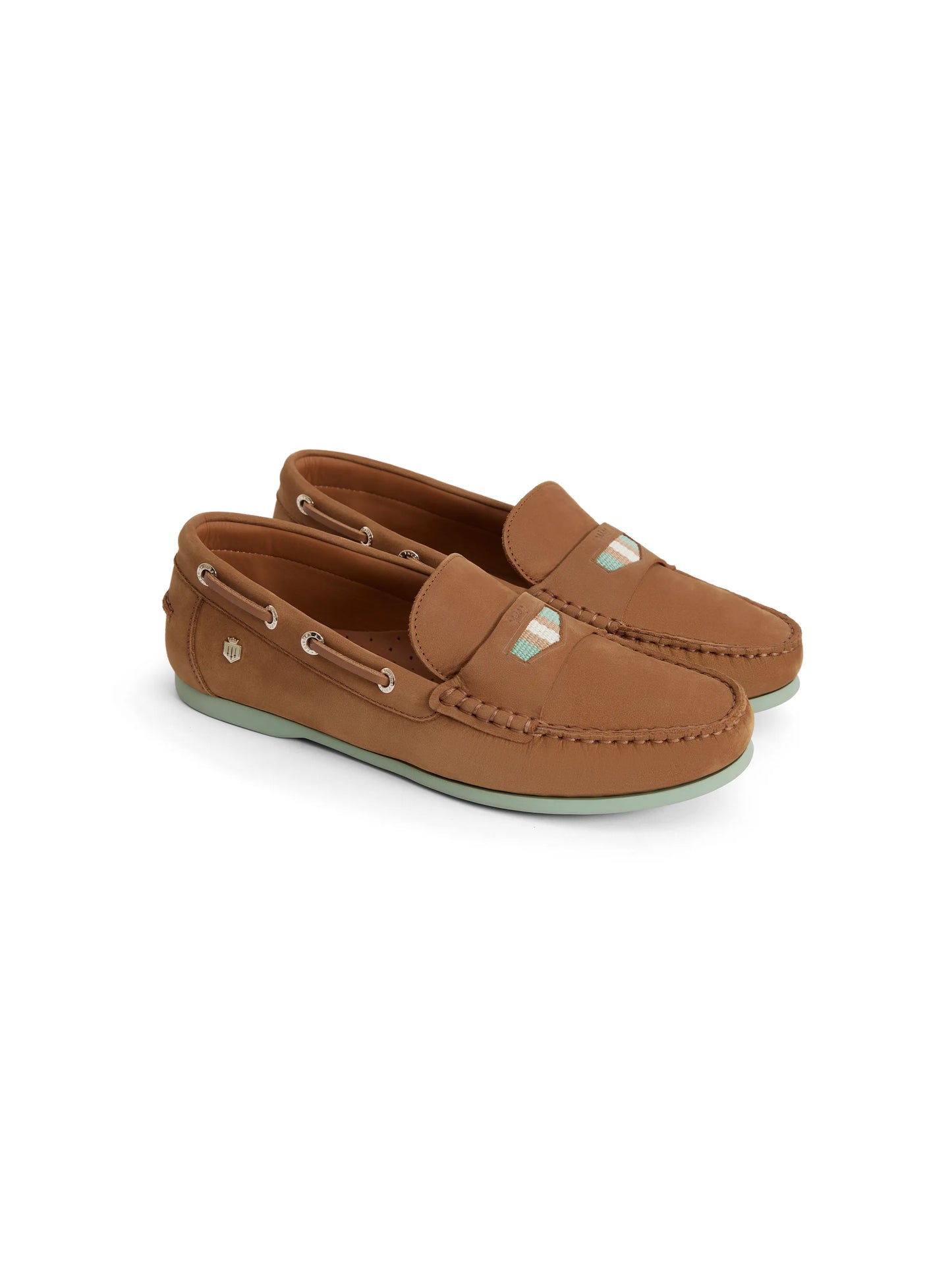 Boston Deck Shoe - Tan & Mint Nubuck