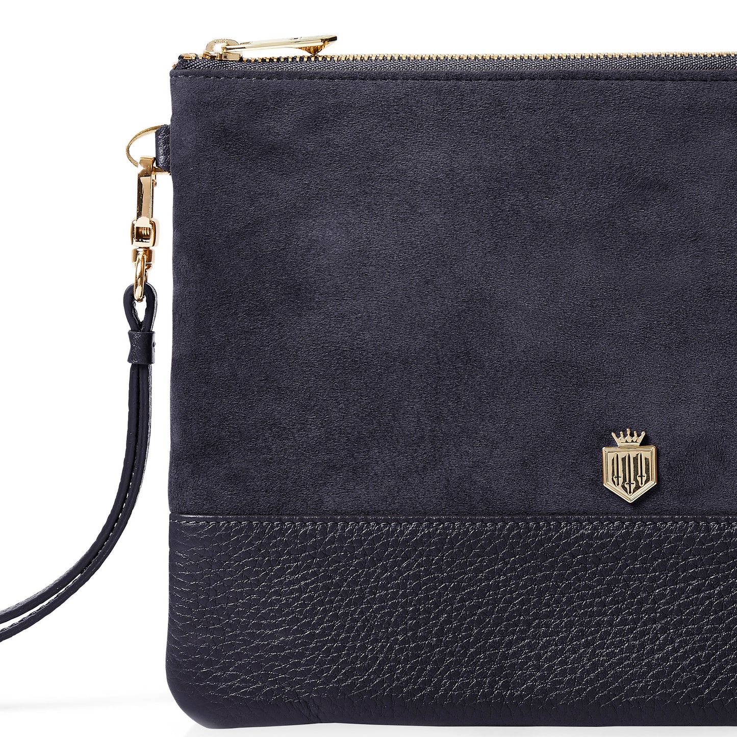 Highbury Clutch Bag - Navy Suede