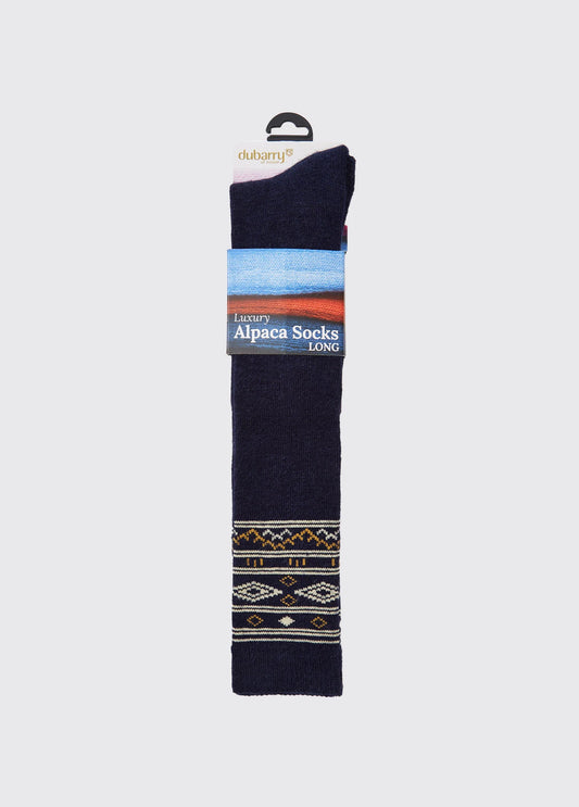 Rolestown Fair Isle Alpaca Socks - Navy