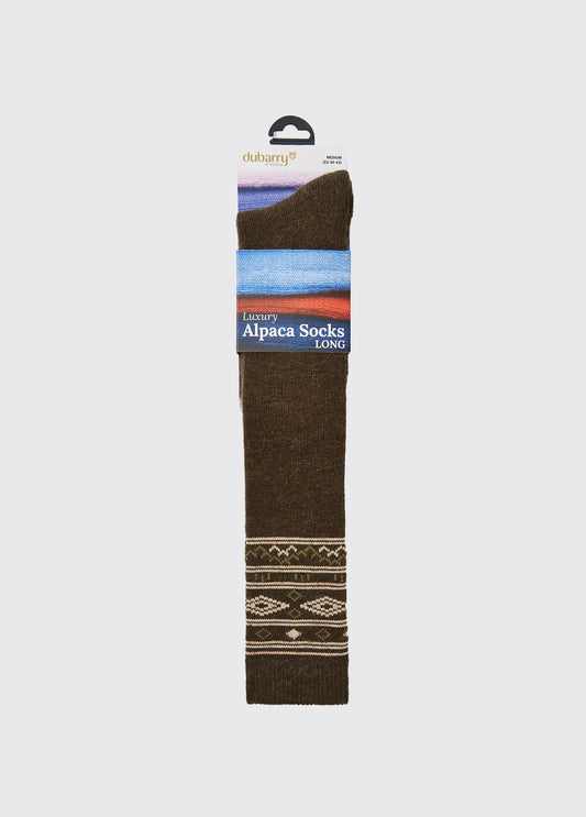 Rolestown Fair Isle Alpaca Socks - Olive