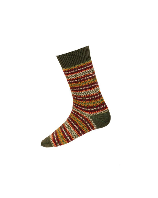 Fairisle Short Socks - Spruce