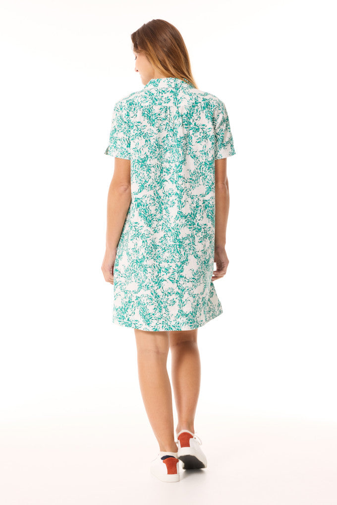 Fanette Dress - Jade Green Fish Print