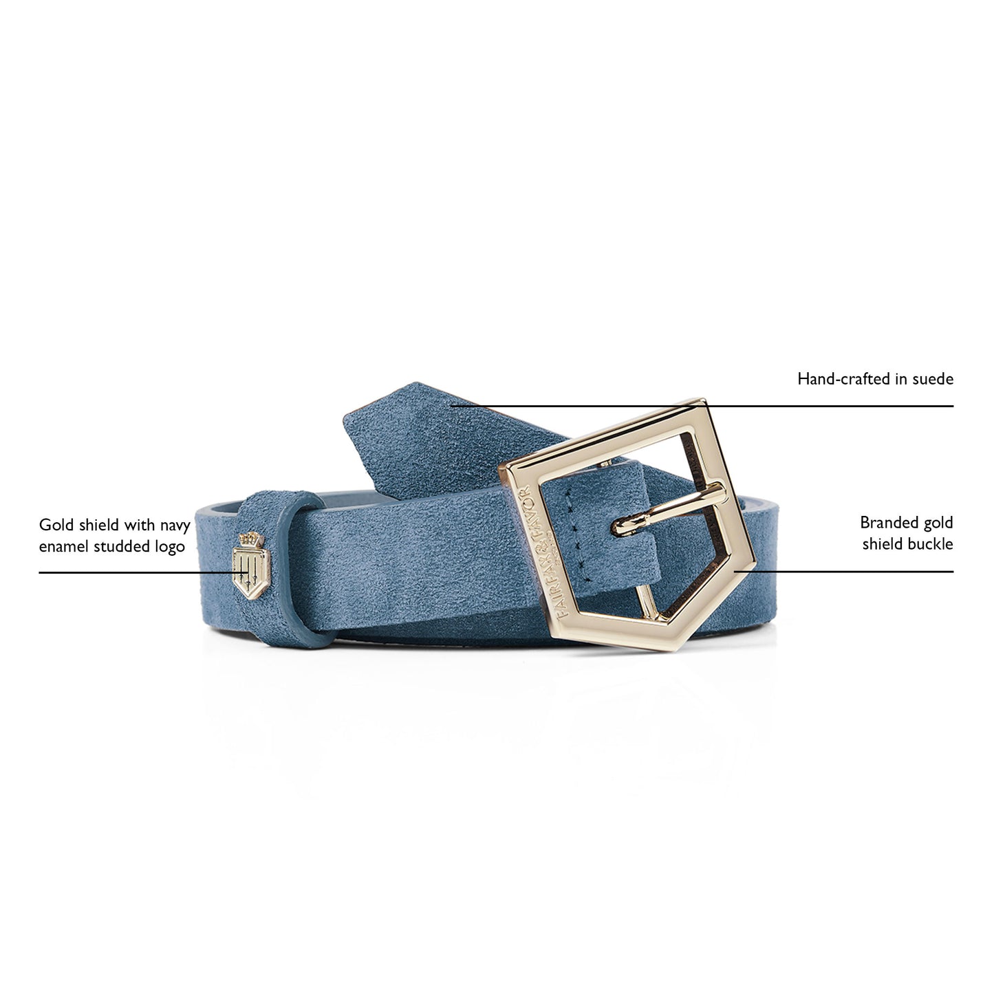 Sennowe Belt - Cornflower Blue Suede - LAST ONE