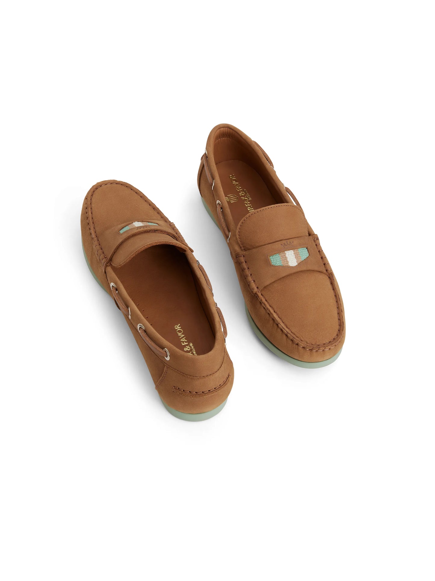 Boston Deck Shoe - Tan & Mint Nubuck