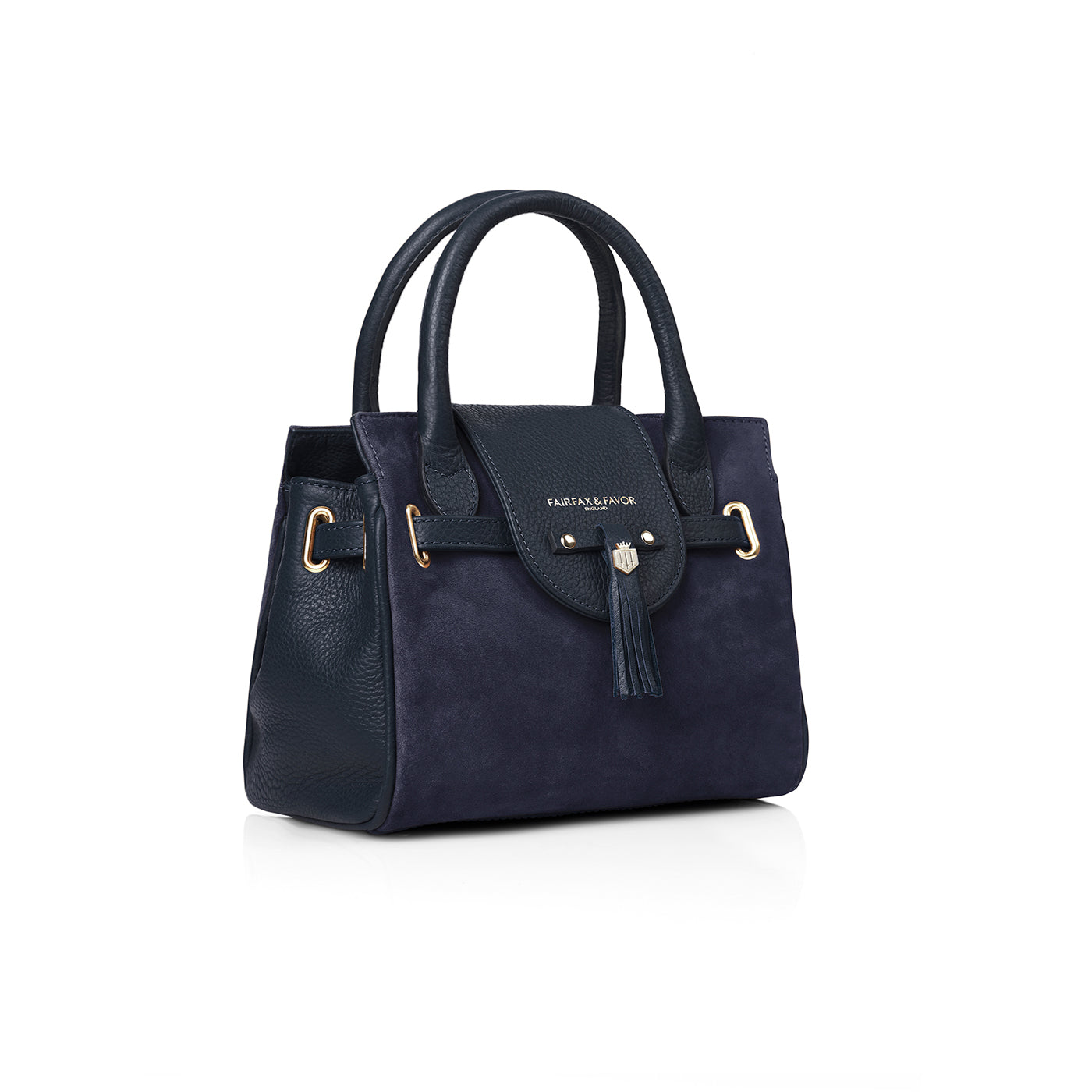 Mini Windsor Handbag - Navy Suede