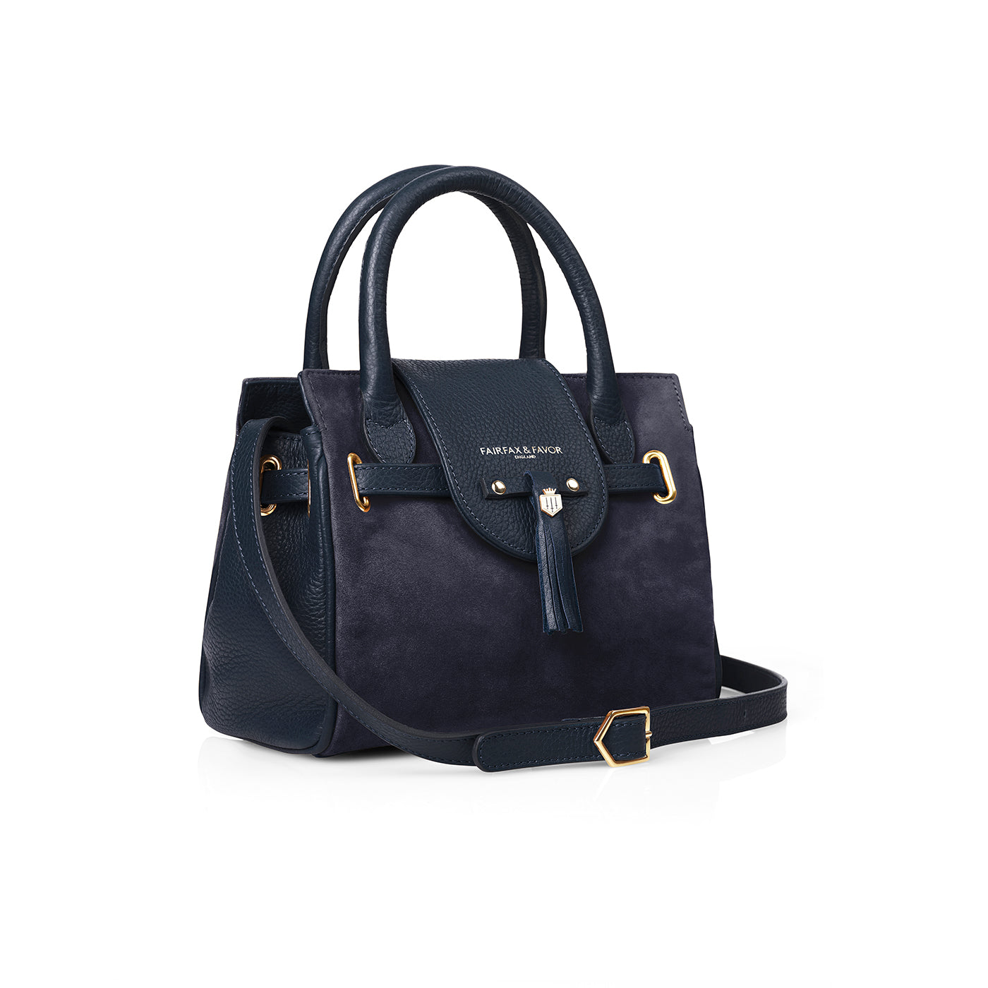 Mini Windsor Handbag - Navy Suede