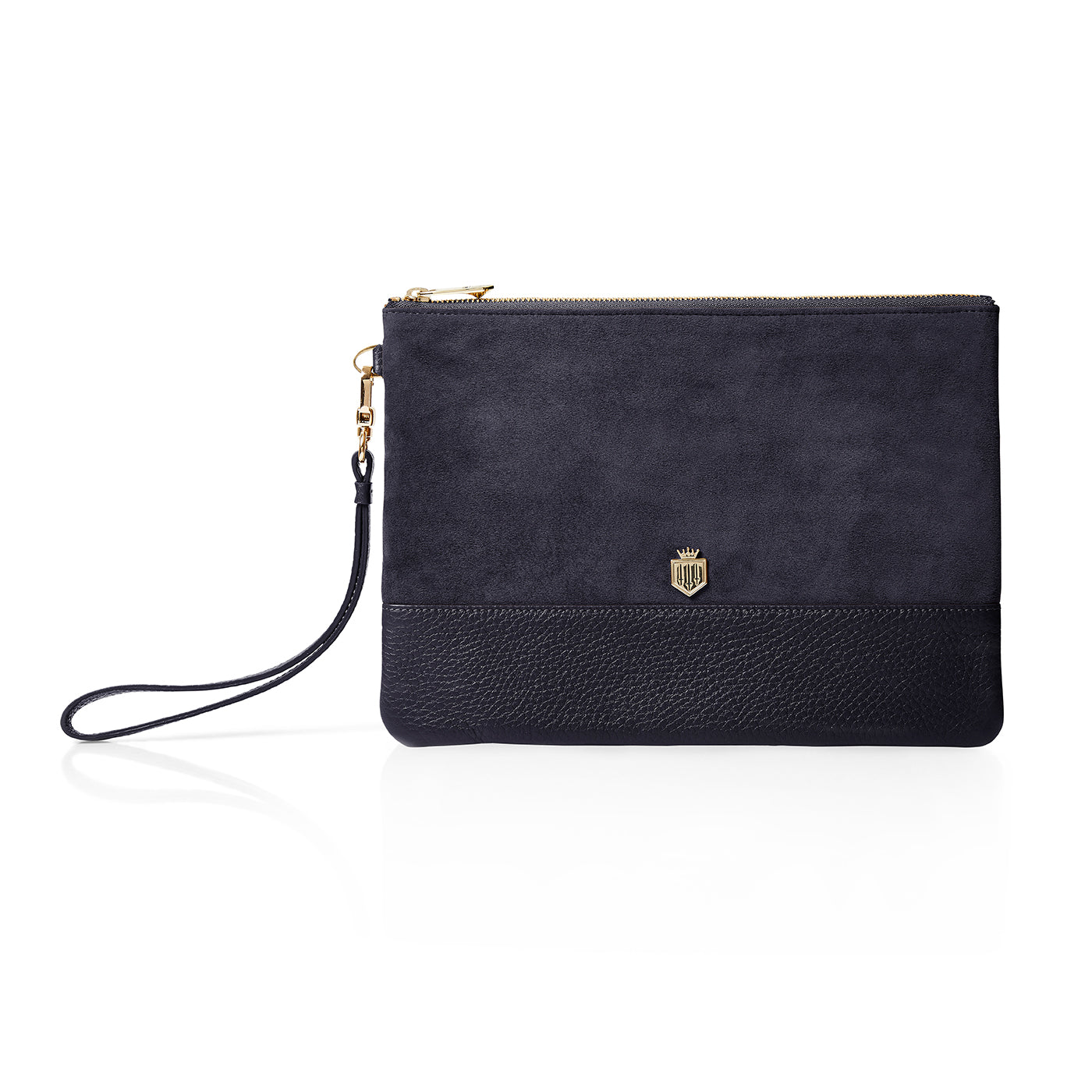 Highbury Clutch Bag - Navy Suede