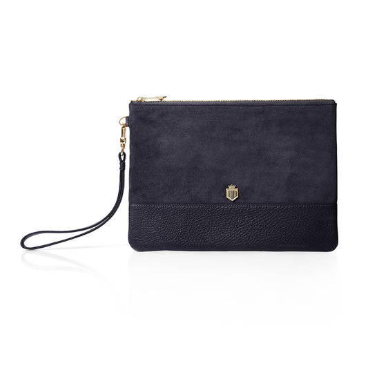 Highbury Clutch Bag - Navy Suede